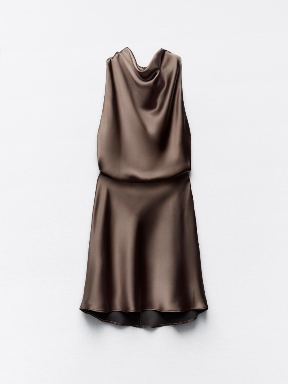Brown Satin Dress